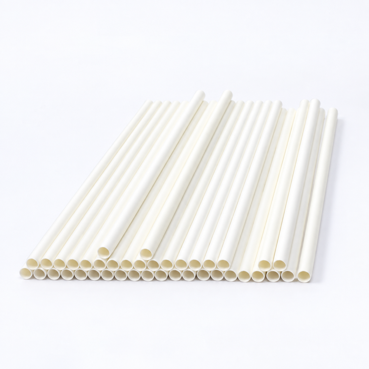Sorbete de Papel Blanco Hawai Biodegradable 6 mm x 21 cm Paquete x 50 un.
