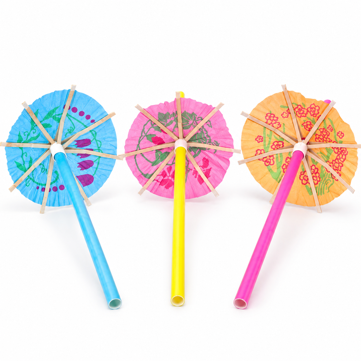 Sorbetes de Plásticos con Sombrillas a Colores Decorativos Paquete x 50 un.