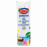 Sorbeton Biodegradable Hawai de Papel con Envoltura Paquete x 25 un.