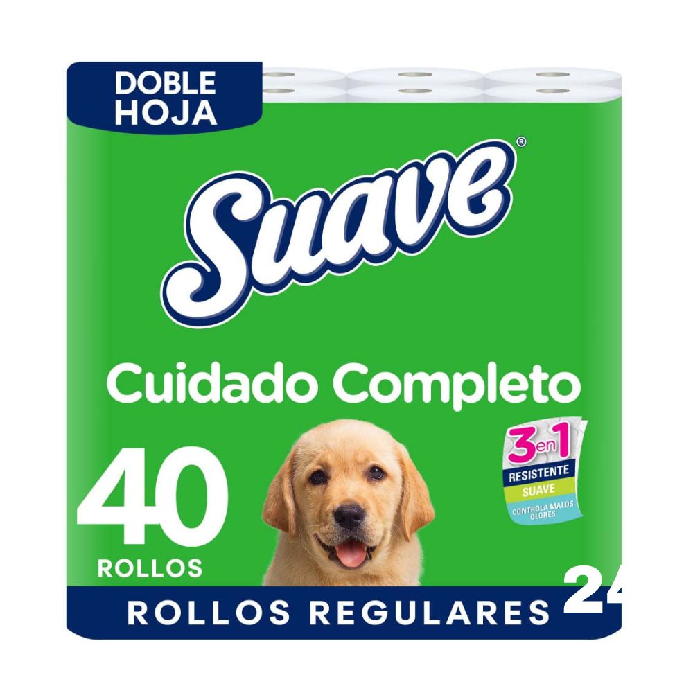 Papel Higiénico Doble Hoja Suave Cuidado Completo Paquete 40un