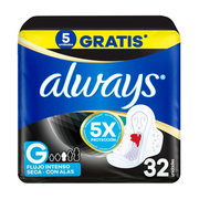 Toallas Higiénicas Always G Nocturna Seca Paquete 32un