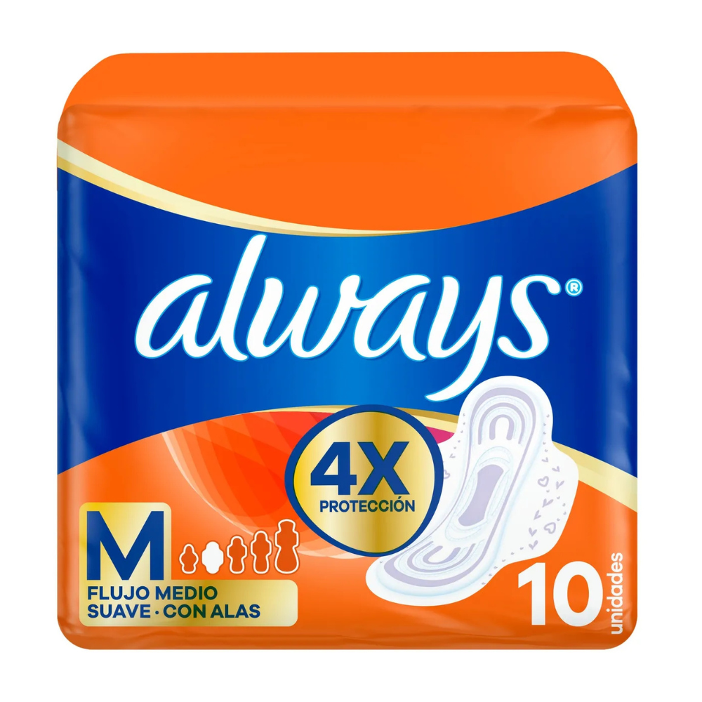 Toallas Higiénicas Always M Flujo Medio Paquete 10un