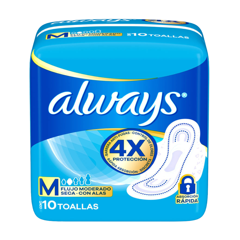 Toallas Higiénicas Always Maxi Día Seca Paquete 10un