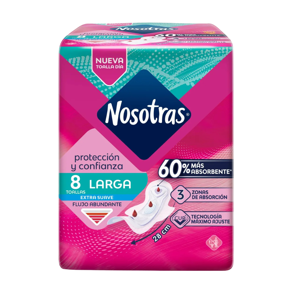 Toallas Higiénicas Nosotras Larga Extra Suave 8un