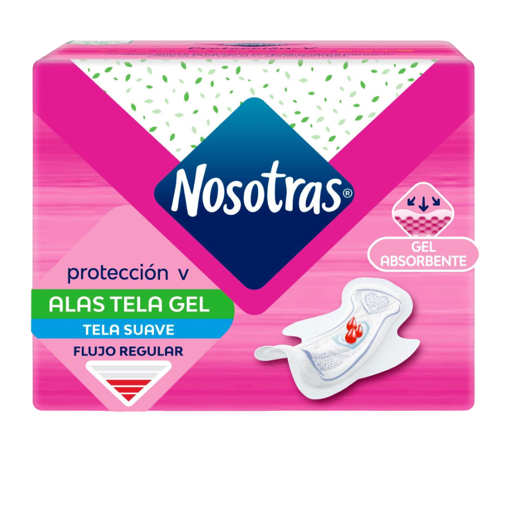 Toallas Higiénicas Nosotras Natural Alas Tela Gel Paquete 10un