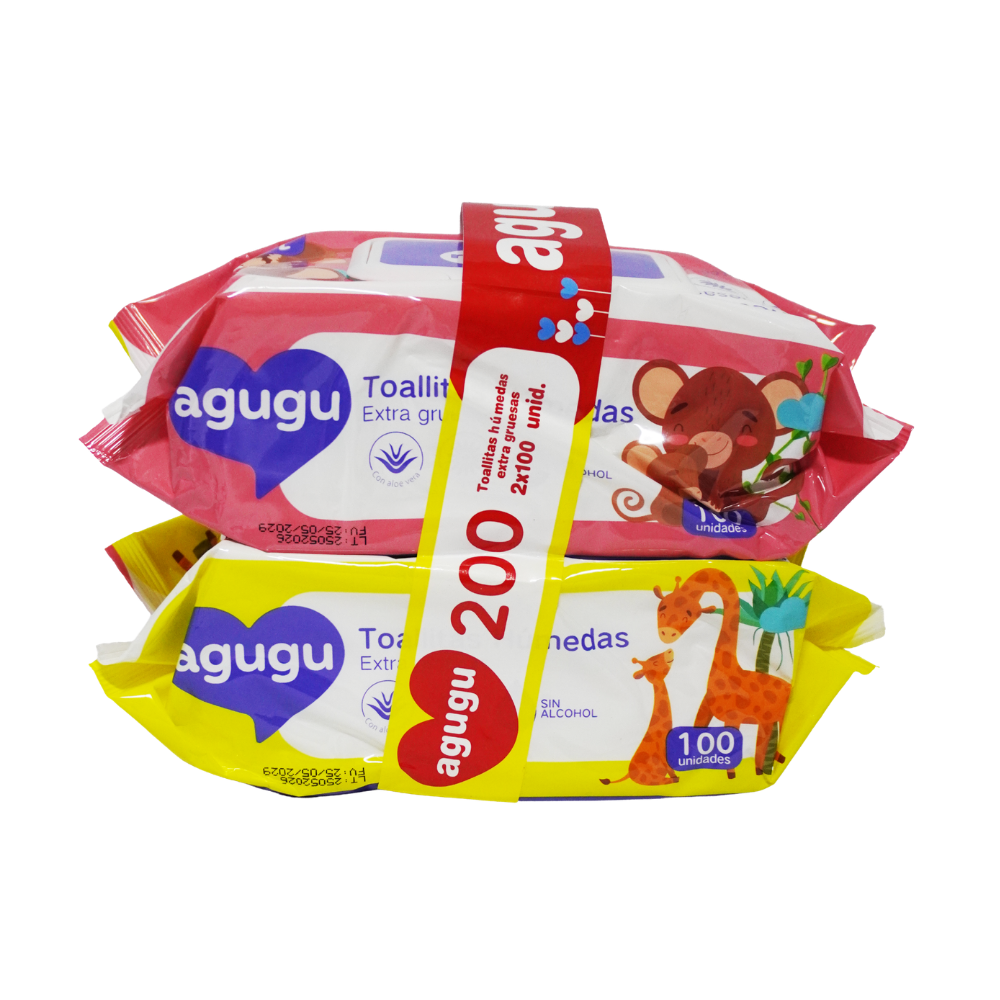 Toallitas humedas Agugu 100 un. Paquete x2