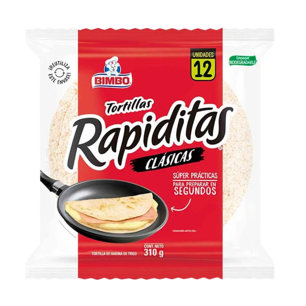 Tortillas Bimbo Rapiditas Clasica 310gr Bolsa 10un.