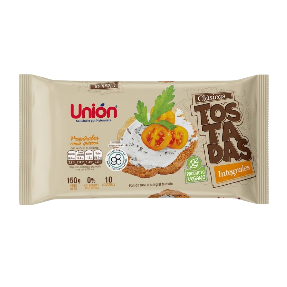 Tostadas Union Integral 150 gr Paquete 10un.