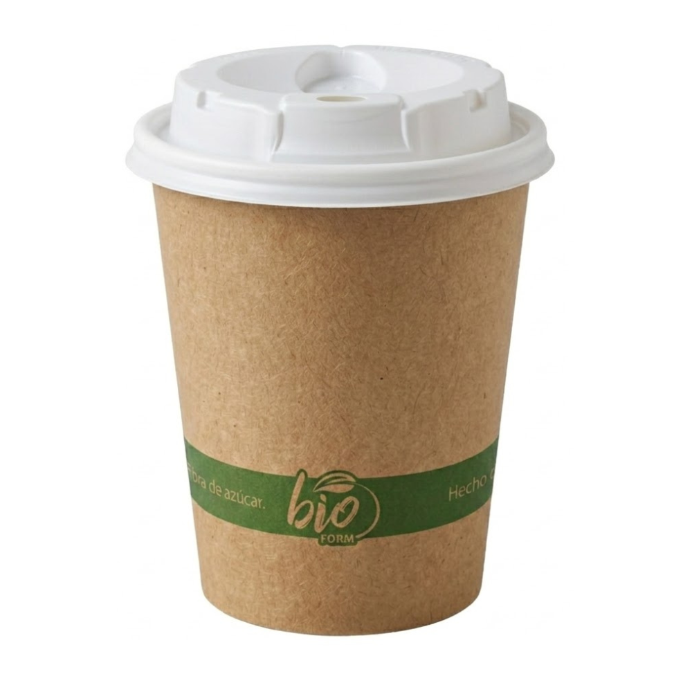 Vaso Bio Form Pamolsa 12 oz con Tapa Paquete 25un.