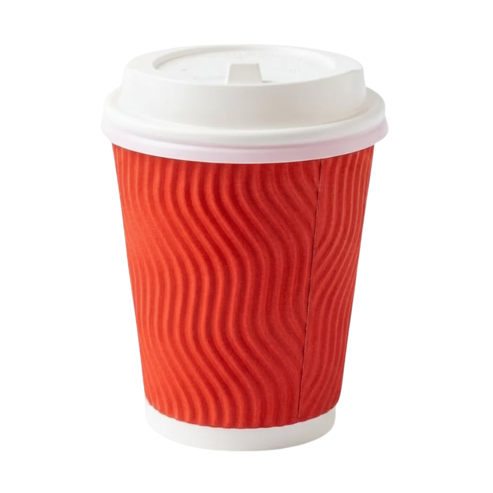 Vaso Corrugado Dasil 8 oz con Tapa Paquete x 25un.
