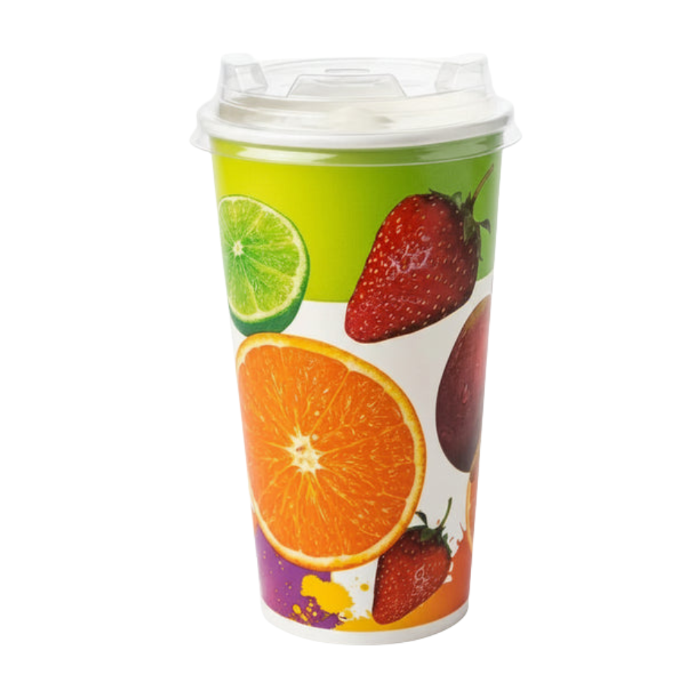 Vaso Fruta con Tapa Pamolsa 21 oz Paquete 25un.