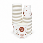 Vaso Polipapel Con diseño 8 oz Enjoy Your Coffee sin Tapa Paquete 50un.