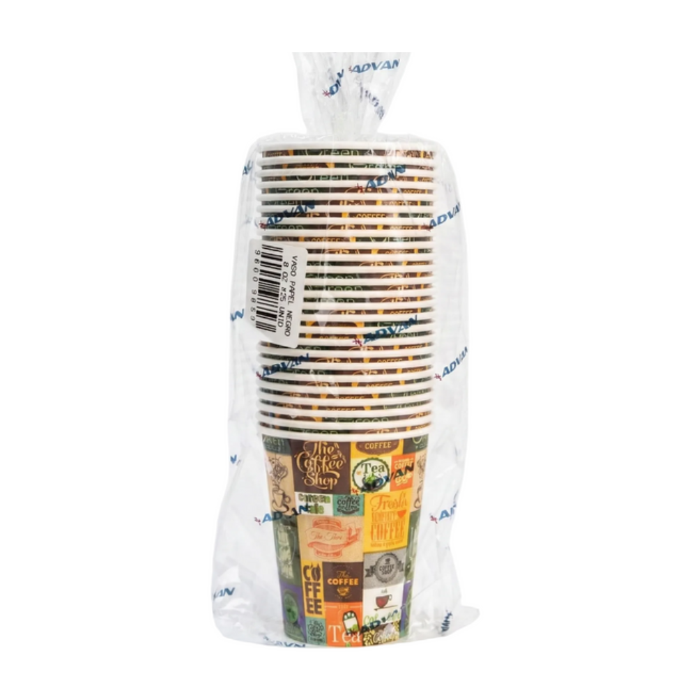 Vaso de Polipapel Riacorp 8 oz sin Tapa Paquete X 25un.