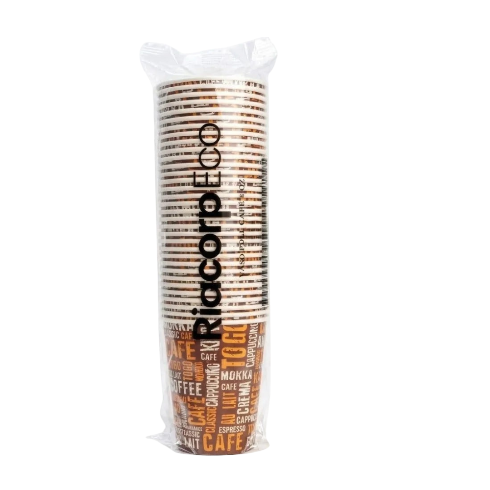 Vaso de Polipapel Riacorp 8 oz sin Tapa Paquete X 25un.