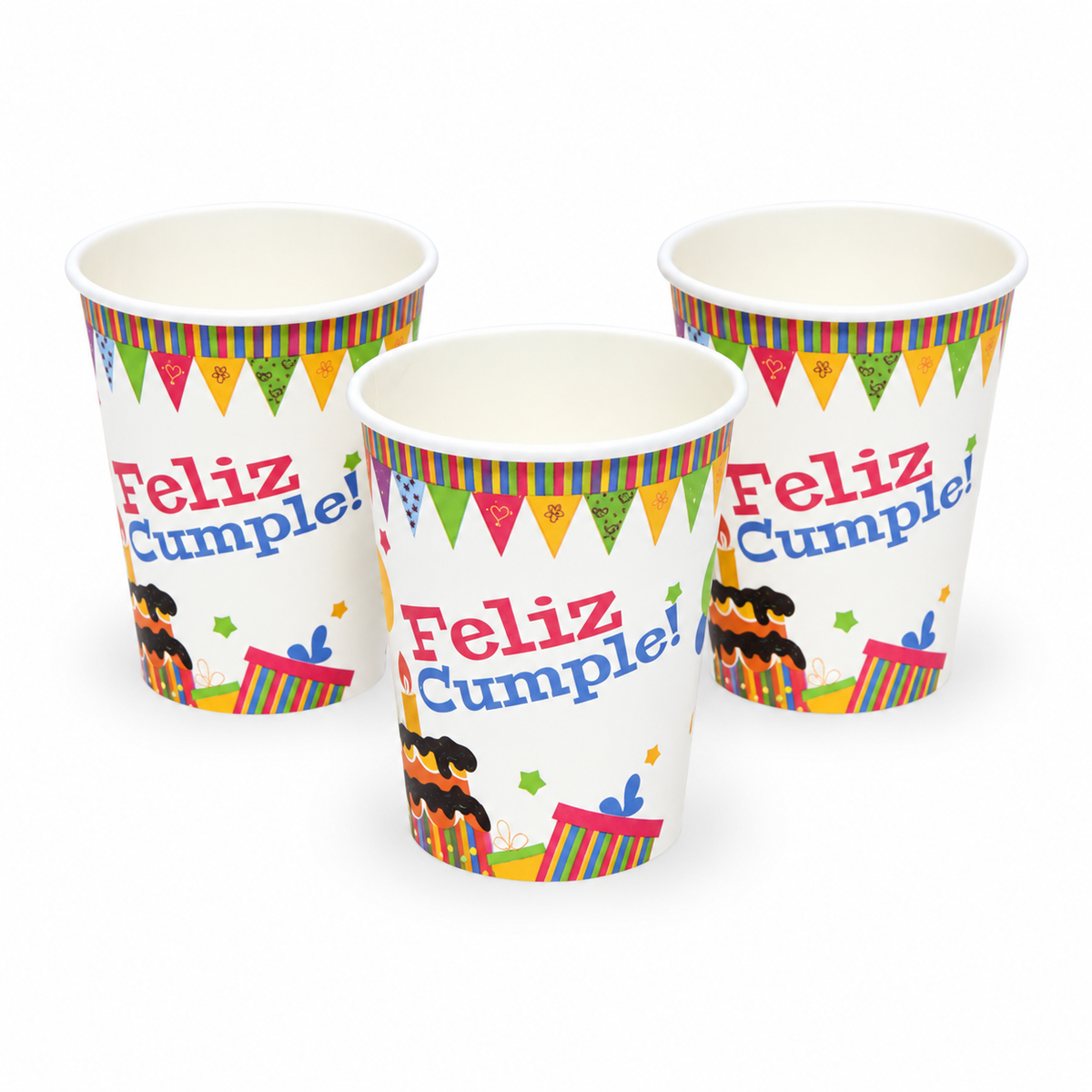 Vaso de Polipapel con Diseño 8 oz sin Tapa Paquete X 25un.