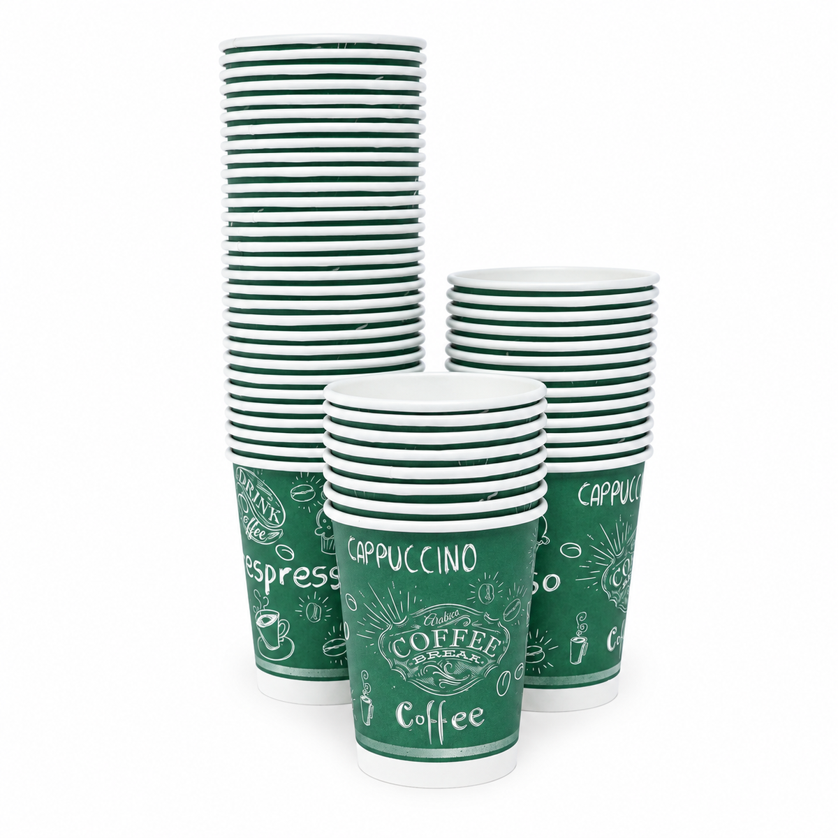 Vaso de Polipapel para Café 8 oz Verde Coffee Break Tevian Paquete x 50 un.