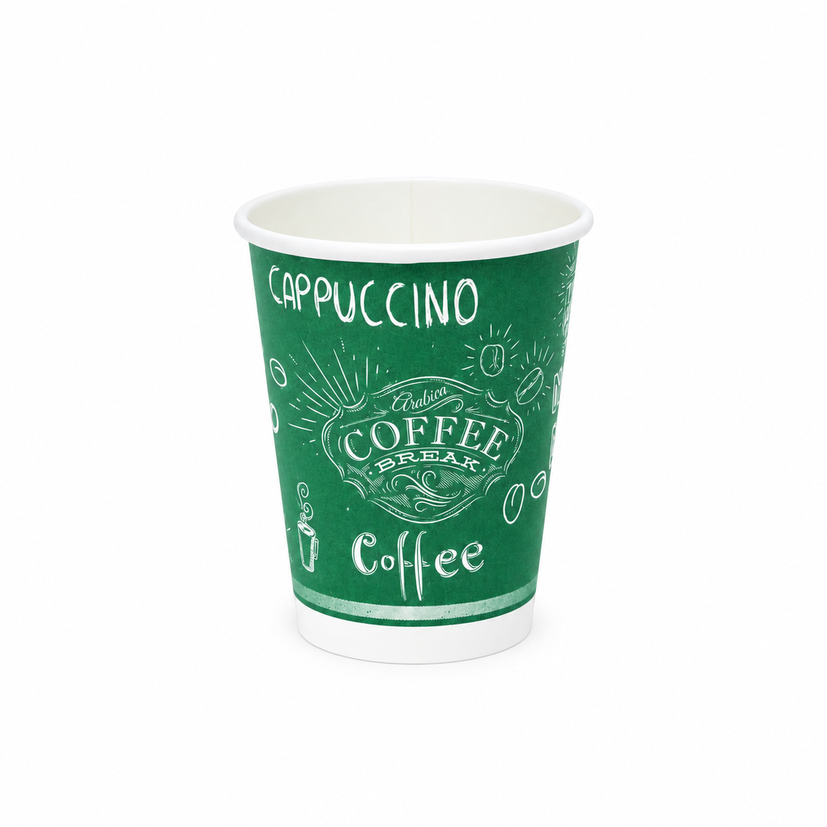 Vaso de Polipapel para Café 8 oz Verde Coffee Break Tevian Paquete x 50 un.