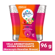 Vela Aromatizante Glade Aroma Radiante 2en1 Maracuyá y Hawaiian Breeze 96gr