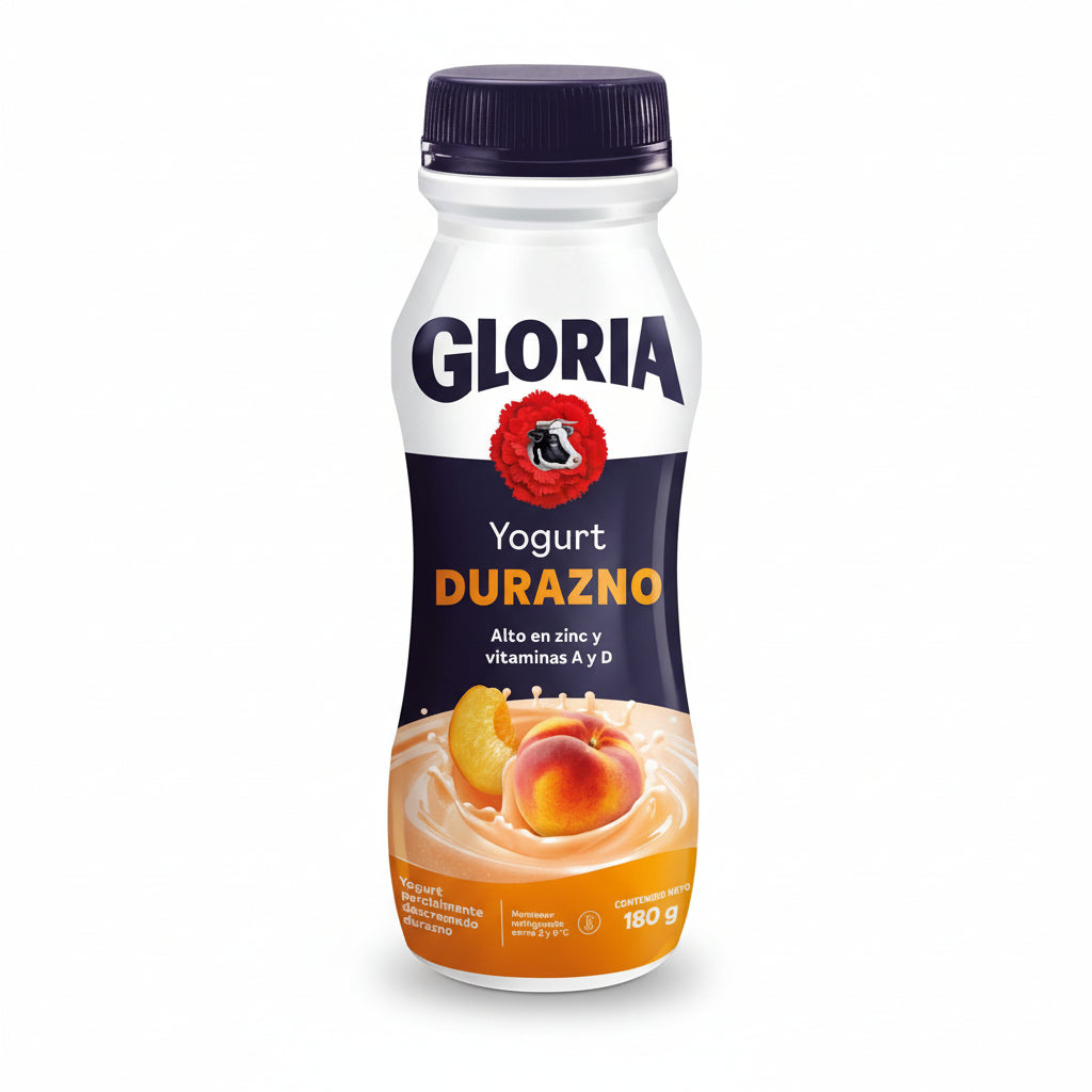 Yogurt Gloria Sabor Durazno Botellita Personal 180gr