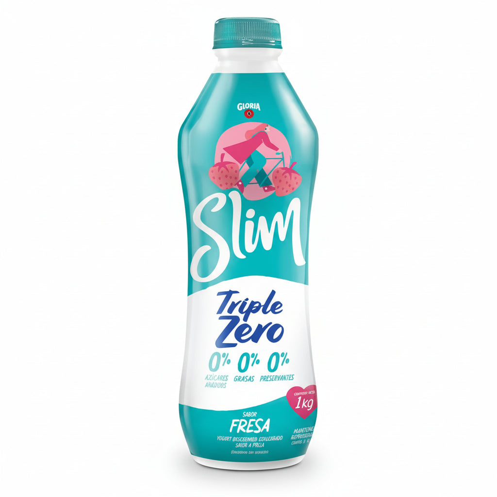 Yogurt Gloria Slim Sabor Fresa Botella 1kgr