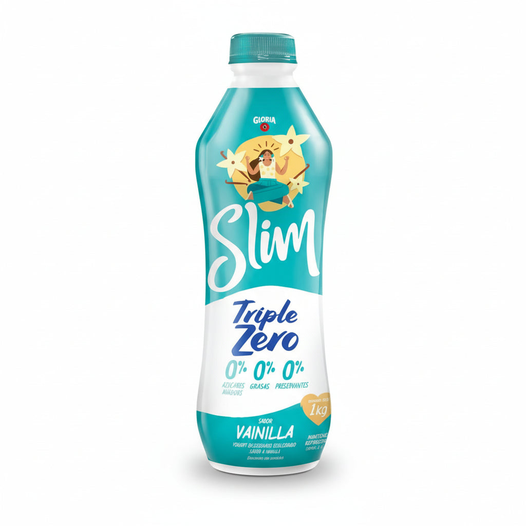 Yogurt Gloria Slim Sabor Vainilla Botella 1kgr