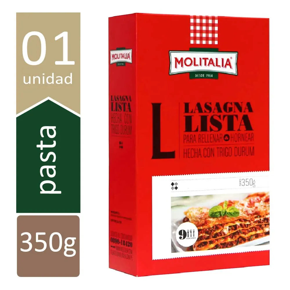 Lasagna Lista Clásica Molitalia Lista Caja 350g