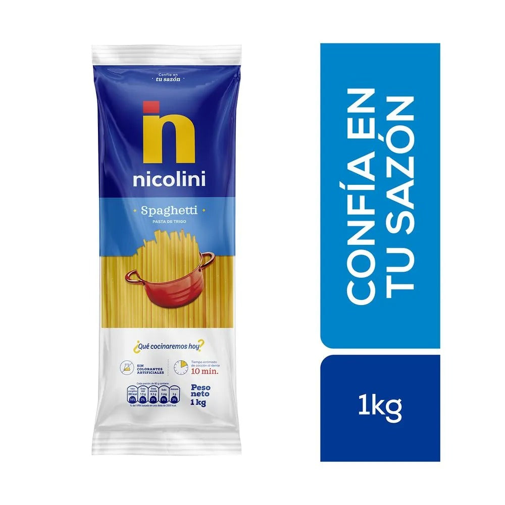 Fideos Nicolini Spaghetti Bolsa 1K