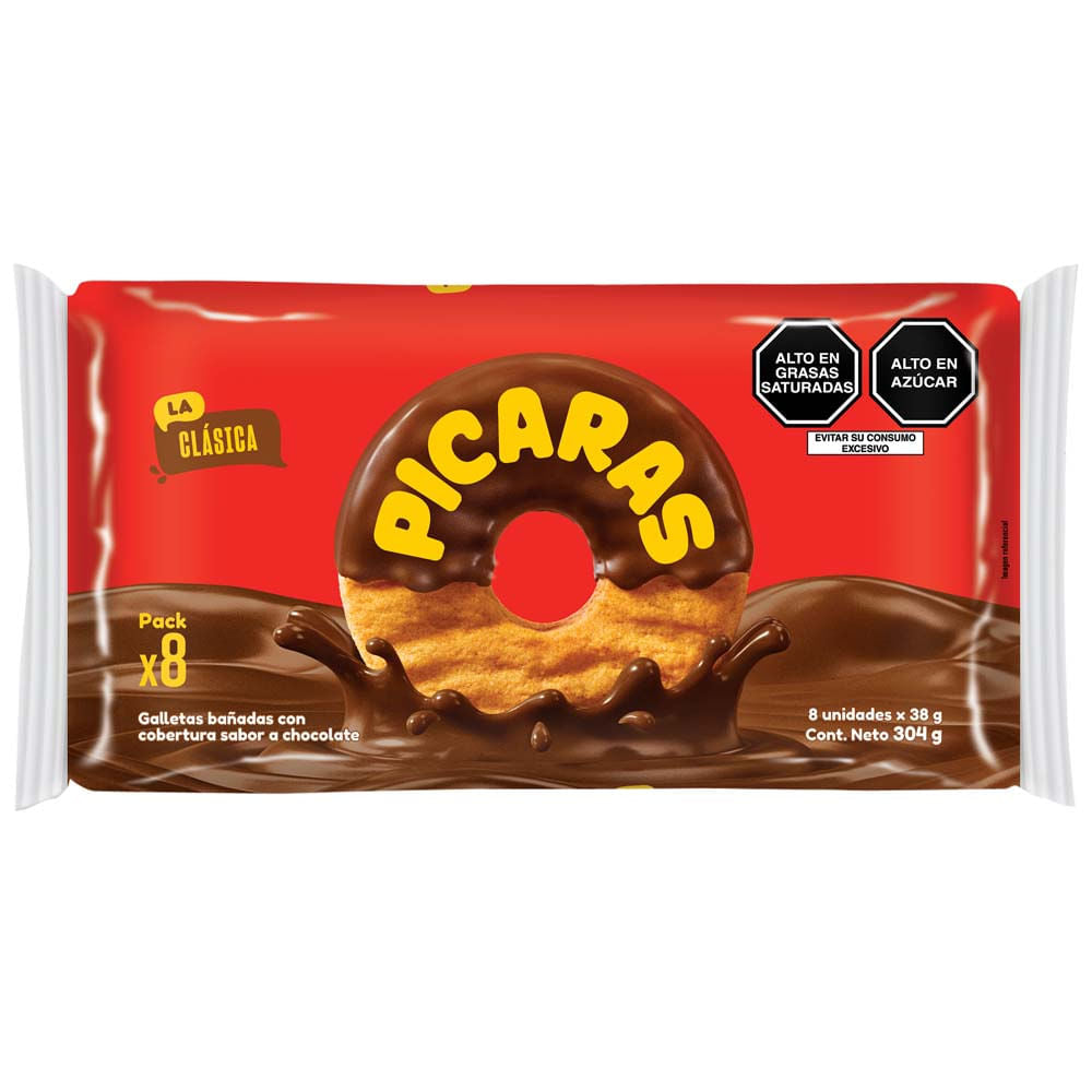 Galletas Picaras Clásica Bolsa 8 Und 304g