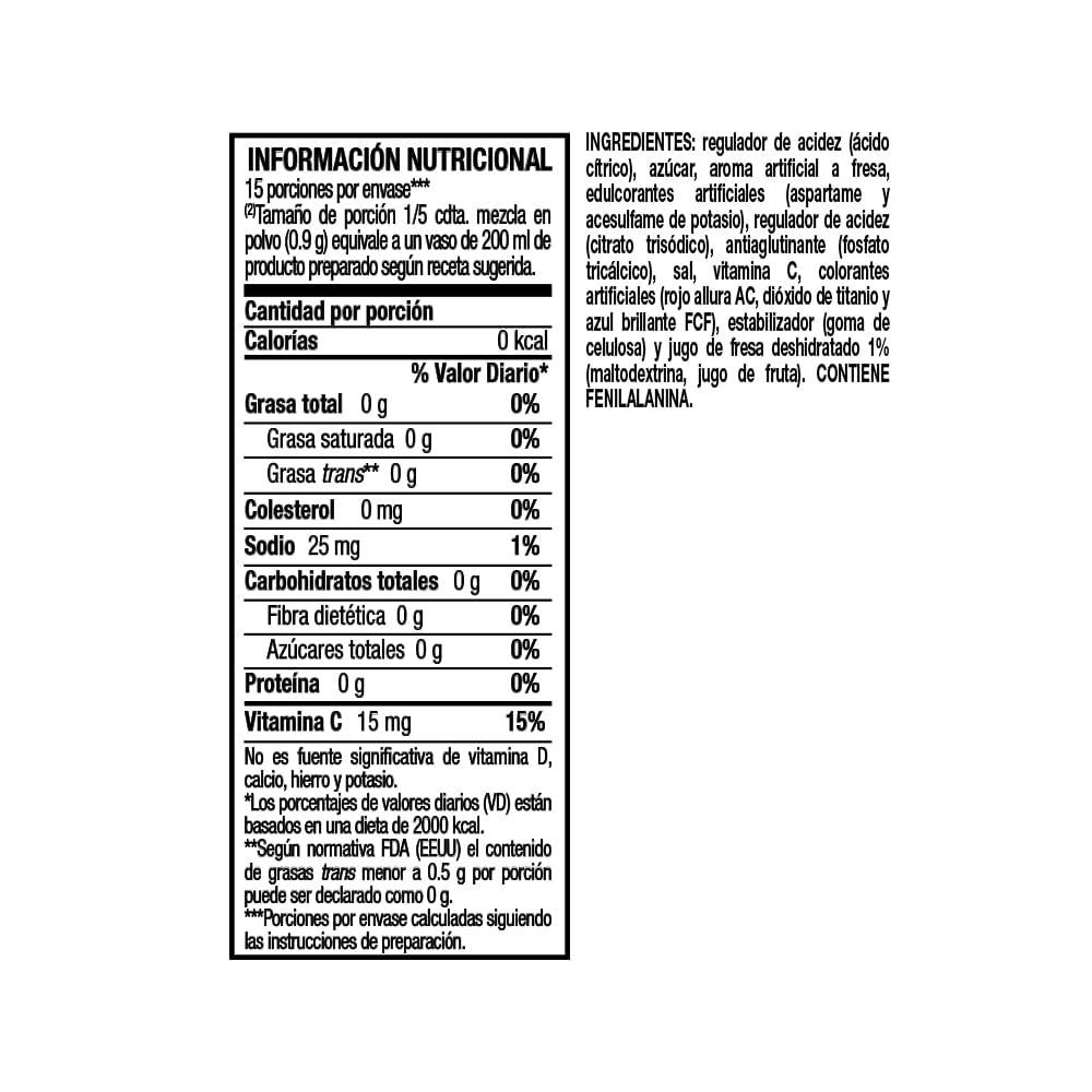 Refresco Instantáneo Umsha Sabor Fresa Sobre 15gr