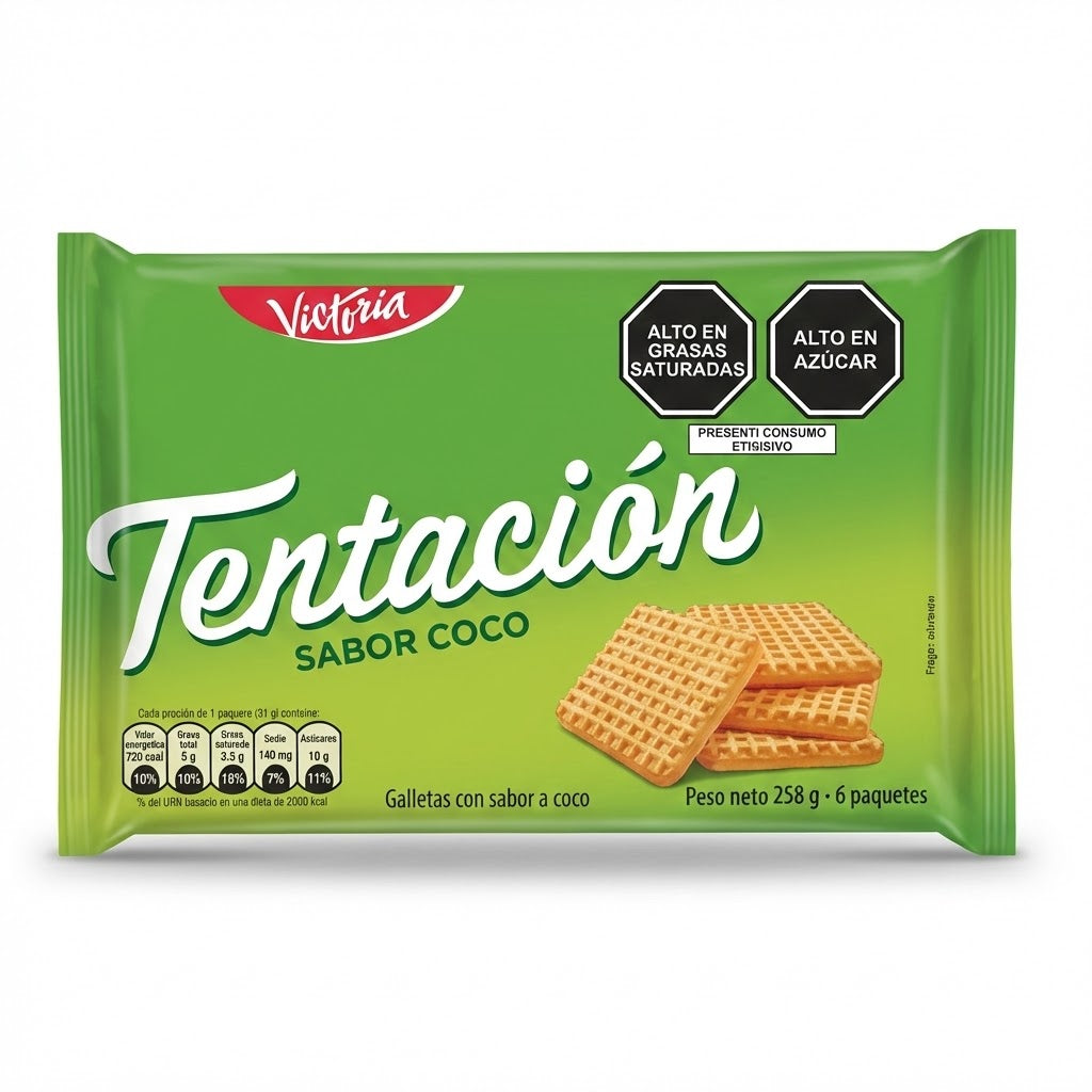 Galletas Tentación Coco Bolsa 6 Und 258g